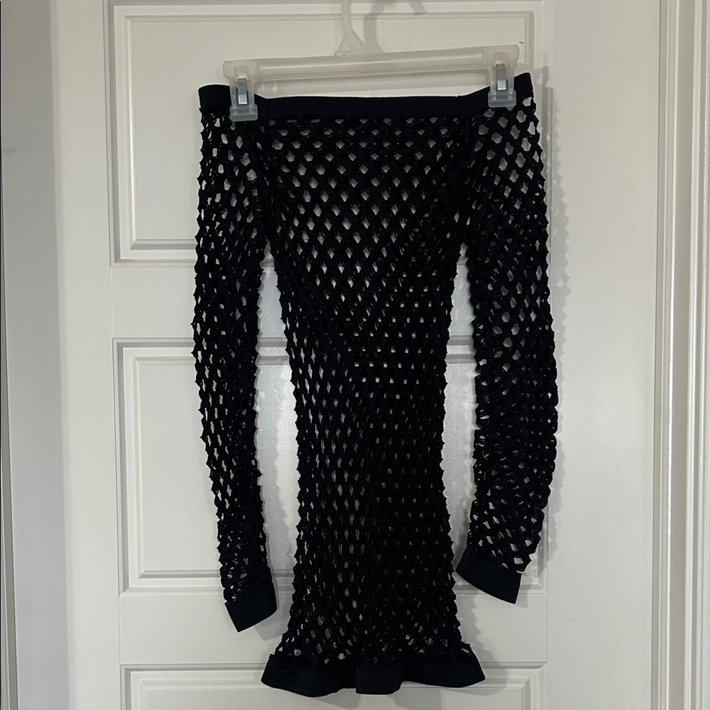 Black Open Knit Dress